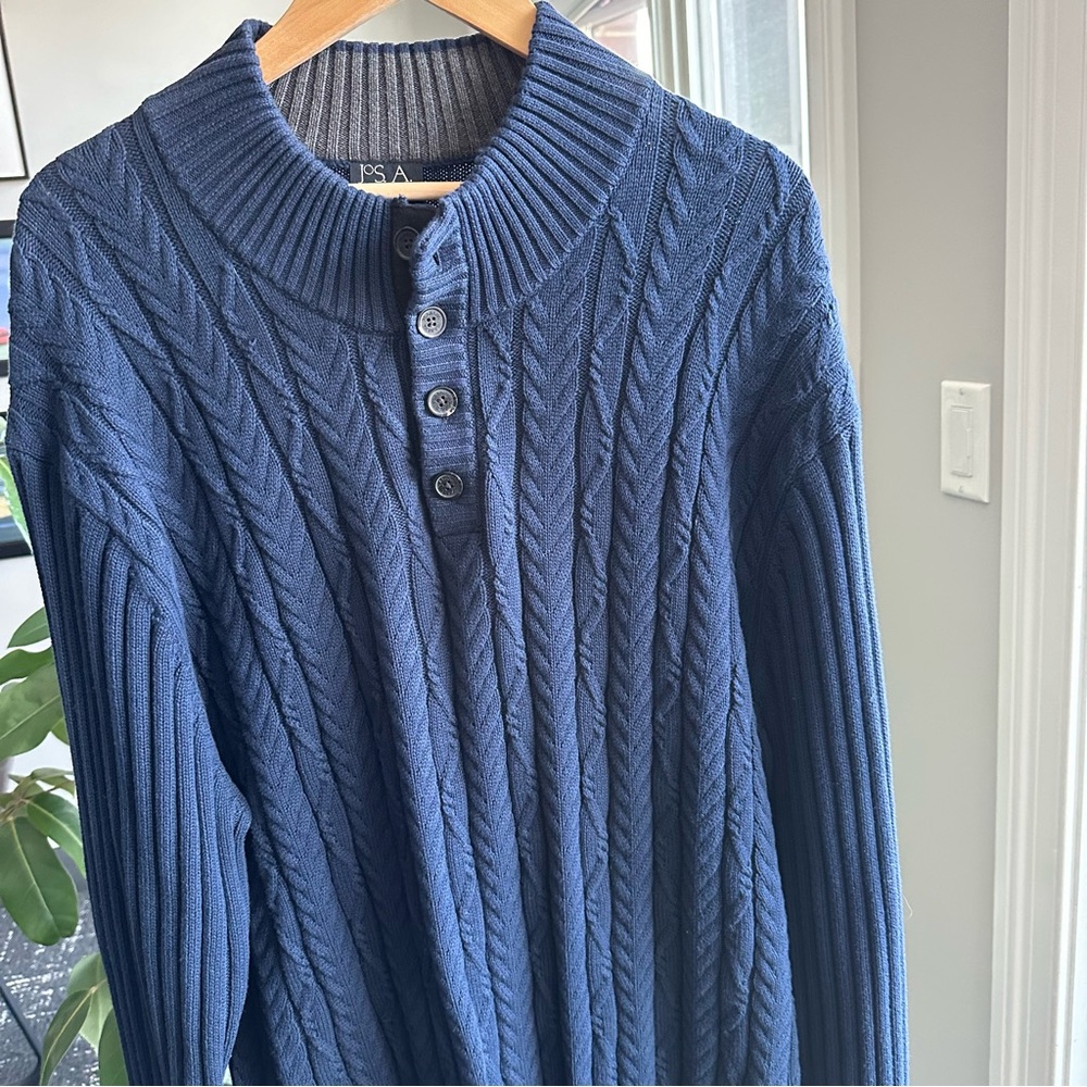 Jos. A. Bank Executive Collection Navy Blue Men’s Ribbed Herringbone Sweater XXL